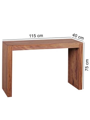FineBuy Konsolentisch in Braun / Sheesham / 40x115x75