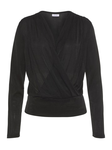LASCANA Langarmshirt in schwarz