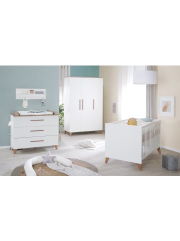roba Set Ole 3-tlg. Weiß/Eiche mit Bett, Kommode & Kleiderschrank
