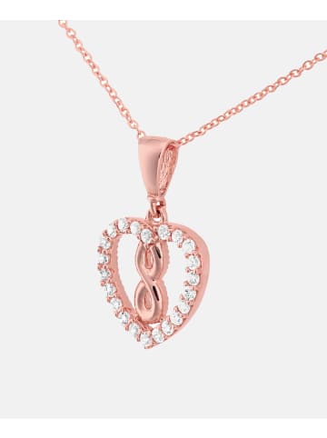 Vanlere Halskette mit Anhänger aus 375 Roségold mit Zirkonia Herz-Design in Roségold