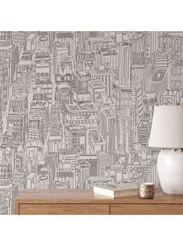 WALLPAPERS4BEGINNERS Tapete Wolkenkratzer in Schwarz - (W) 200 × (L) 280 cm
