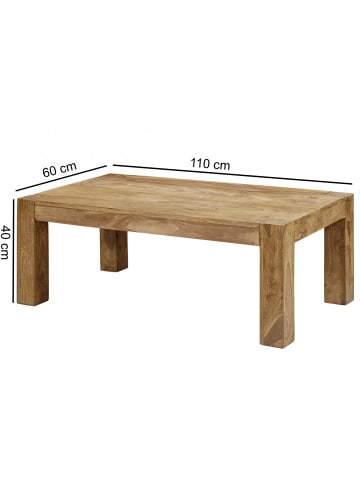 FineBuy Couchtisch in Braun / Akazie / 60x110x40
