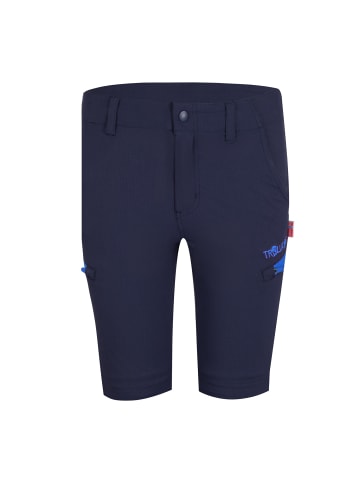 Trollkids Trekking Hose Wanderhose "Kjerag Zip Off" in Marineblau / Mittelblau