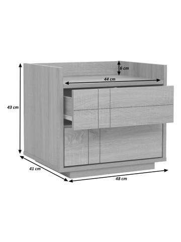 MCW Nachttisch P44, Walnuss-Optik