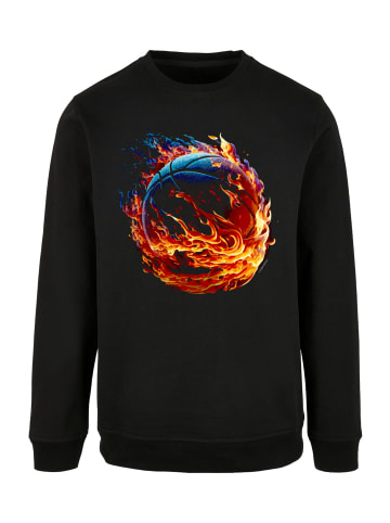 F4NT4STIC Sweatshirt Basketball On Fire Sport CREW in schwarz