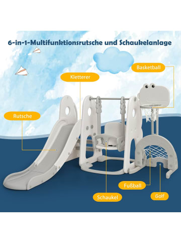 COSTWAY 6 in 1 Spielplatz in Weiß