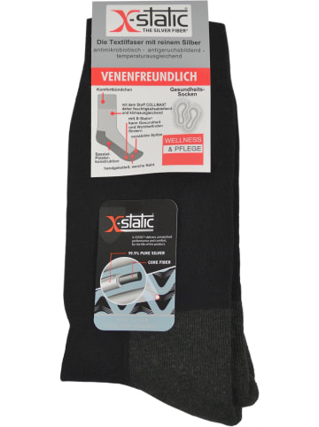 normani 2 Paar Wellness-Socken mit X-Static in Schwarz/Grau