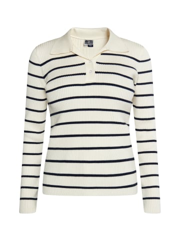 DreiMaster Damen Strickpullover in Wollweiss Marine
