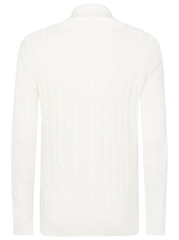 Felix Hardy Zopfmuster Halber Reißverschluss Pullover in Ecru