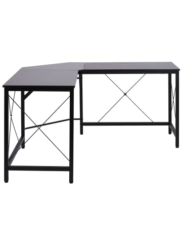 HOMCOM Eckschreibtisch-L150 x B150 x H76 cm-Schwarz