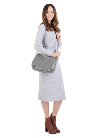 Samantha Look Umhängetasche echt Leder in grau