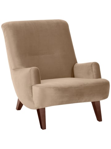 58 aufm Kessel Sessel Kajsa 71x80x101 Bezug Samtvelours Buche nussbaum/sand