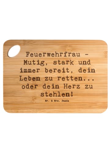 Mr. & Mrs. Panda Schneidebrett Spruch Feuerwehrfrau Heldin mit S... in Braun