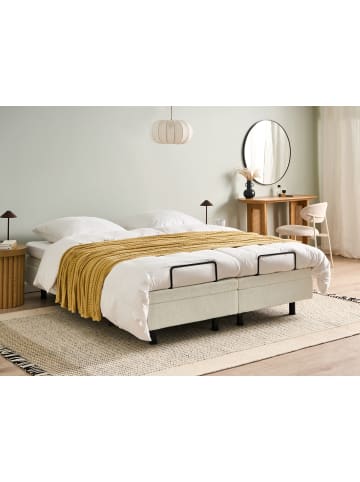 Beliani Doppelbett DUKE in Weiß/Schwarz - (W) 160 x (H) 37 x (L) 200 cm