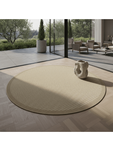 KADIMA DESIGN Teppich Outdoor Waschbar Einfarbig DAFNE Strapazierfähig OEKO-TEX in Beige