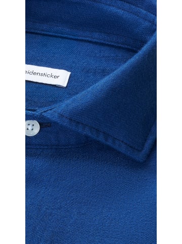 Seidensticker Flanellhemd Slim in Dunkelblau