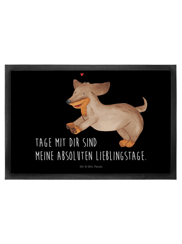 Mr. & Mrs. Panda Türvorleger Hund Dackel mit Spruch in Schwarz