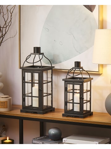 Beliani Laterne CLARA in Schwarz - (W) 17 x (H) 52 x (L) 17 cm