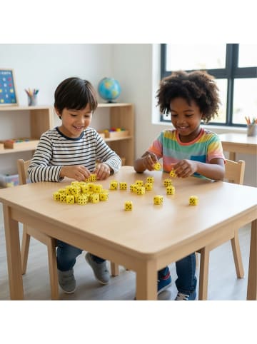 relaxdays 200 x Flüsterwürfel in Gelb - 2 cm