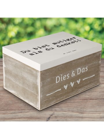 Mr. & Mrs. Panda Geschenkbox Spruch Alleine schlafen lernen Muti... in Weiß