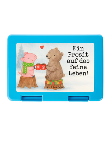 Mr. & Mrs. Panda Brotbüchse Glühschwein Sause Design mit Spruch in Weiß