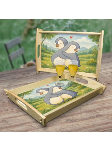 Mr. & Mrs. Panda Frühstückstablett Pinguine Kuscheln Design ohne... in Weiß