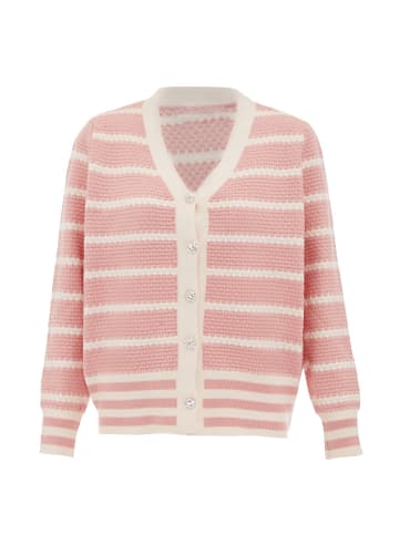 SANIKA Strickjacke in Rosa Wollweiss