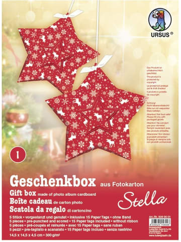 Buntpapierfabrik Ludwig Bähr Geschenkbox Stella 14,5x14,5x4cm Packung mit 5 Stück Motiv: 01
