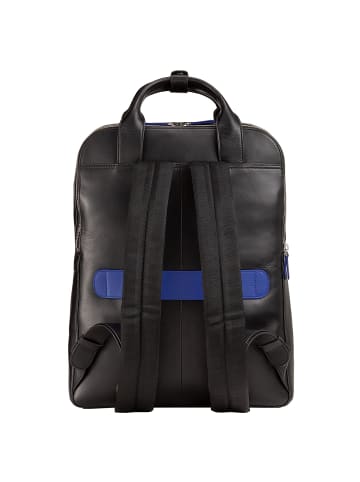 DuDu Rucksack Leder 40 cm Laptopfach in black