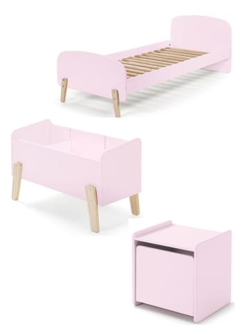 58 aufm Kessel KINDERZIMMER Set Karilynn 3 Massivholz+MDF rosa