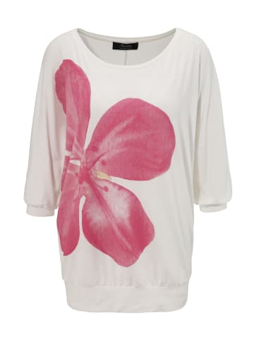 Aniston SELECTED Fledermausshirt in weiß-pink-rosa-gelb
