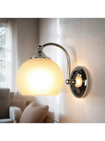 Licht-Erlebnisse Wandlampe (B)15 x (H)18 cm in Chrom Weiß
