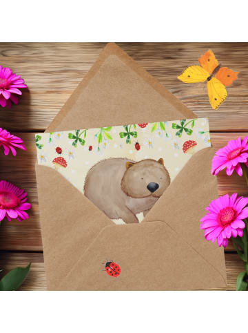 Mr. & Mrs. Panda Grußkarte Wombat mit Spruch in Naturpapier