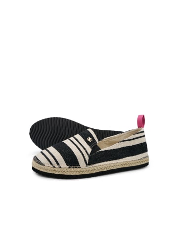 Flip Flop Espadrilles "espadrille*striped" in Schwarz