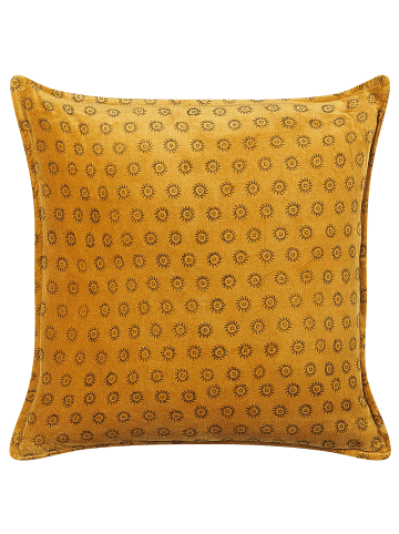 Beliani Dekokissen RAPIS in Gelb - (W) 45 x (H) 10 x (L) 45 cm