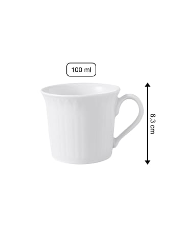 Villeroy & Boch 6er Set Mokka- / Espressotassen Cellini in 100 ml in weiß