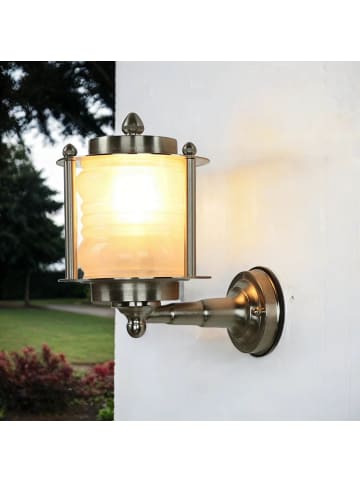 Licht-Erlebnisse Außen Wandlampe (B)16 x (H)26 cm in Nickel matt Weiß