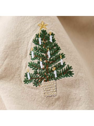 IB Laursen Stoffserviette TRADITION Natur WEIHNACHTSBAUM im KORB
