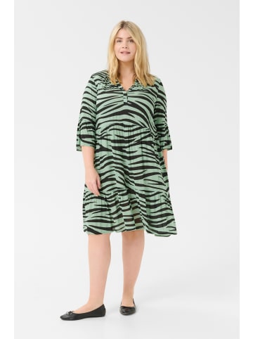 KAFFE curve Kleid KCleane A-shape in Green/Black Animal