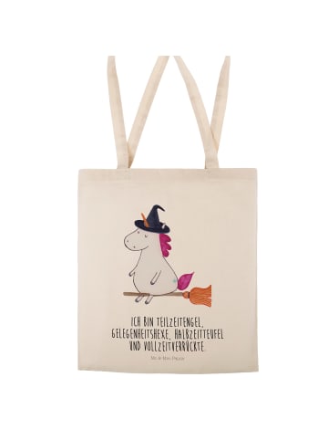 Mr. & Mrs. Panda Shopping Tasche Einhorn Hexe mit Spruch in Creme