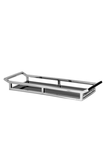 Fink Glastablett "Piano" in Silber/ Schwarz - L. 40 cm - B. 15 cm