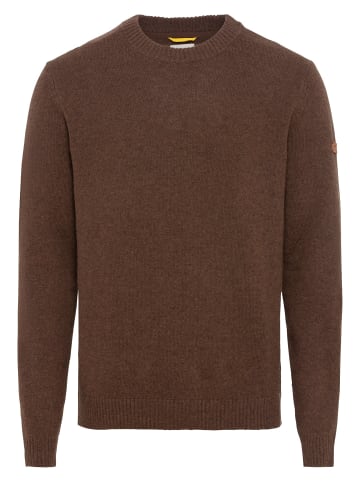 Camel Active Feinstrickpullover aus reiner Lammwolle in Braun