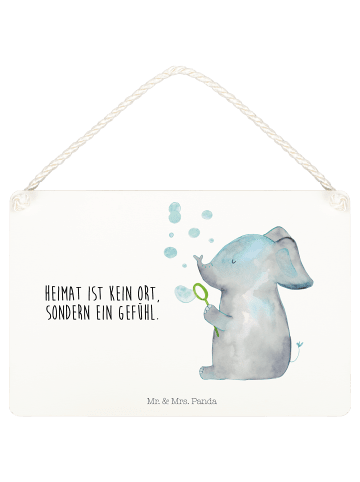 Mr. & Mrs. Panda Deko Schild Elefant Seifenblasen mit Spruch in Weiß