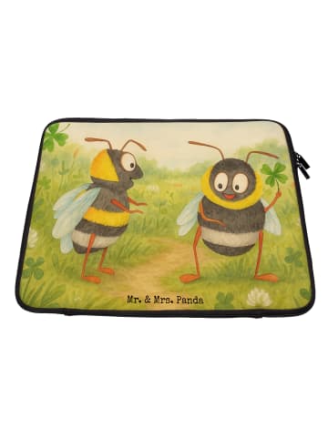 Mr. & Mrs. Panda Hülle Laptop Hummeln Kleeblatt Design ohne Spruch in Weiß