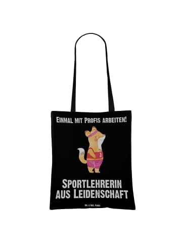 Mr. & Mrs. Panda Shopping Tasche Sportlehrerin Leidenschaft mit ... in Schwarz