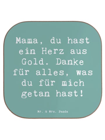 Mr. & Mrs. Panda Untersetzer für Gläser Spruch Mama Herz Gold mi... in Meeresbrise
