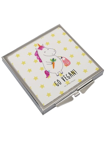 Mr. & Mrs. Panda Kosmetikspiegel Einhorn Vegan mit Spruch in Weiß