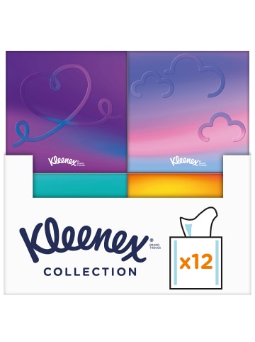 Kleenex Kosmetiktücher Taschentücher Boxen 3-lagig Collection Würfel 12 x 48 Stk