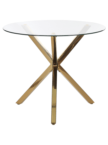 Beliani Esszimmertisch SAVONI in Gold - (W) 90 x (H) 76 x (L) 90 cm