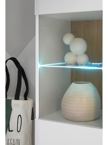 Furn.Design Wohnwand 4-teilig weiß matt, Eiche, skandinavisch 344 cm, Set mit Soft-Close